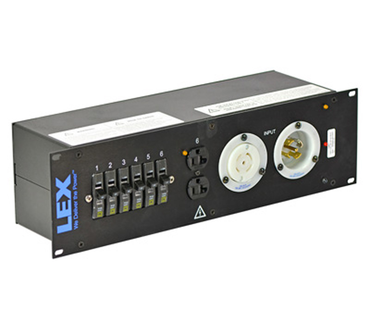 30 Amp 3RU Enclosed Rack, L21-30 to L5-30/Duplex Receptacles